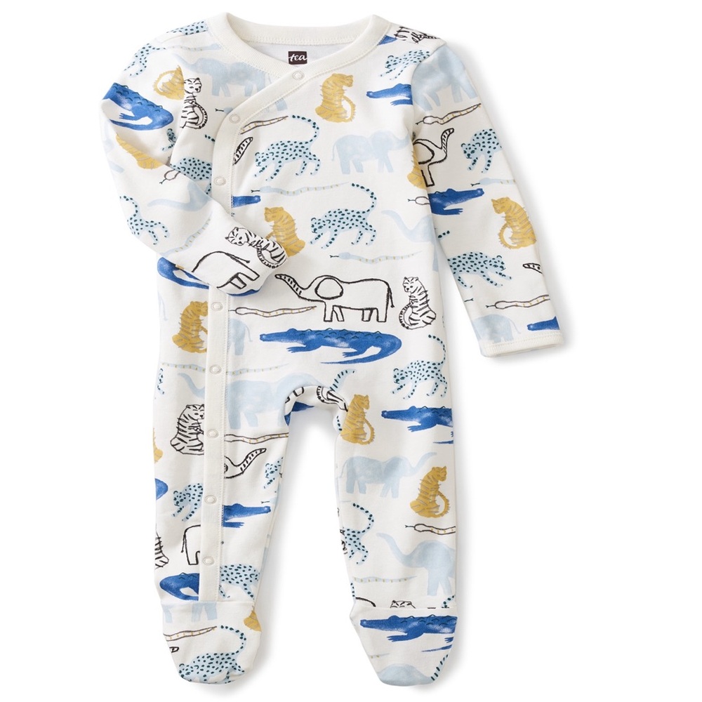 TEA BABY Jungle Animals Footie